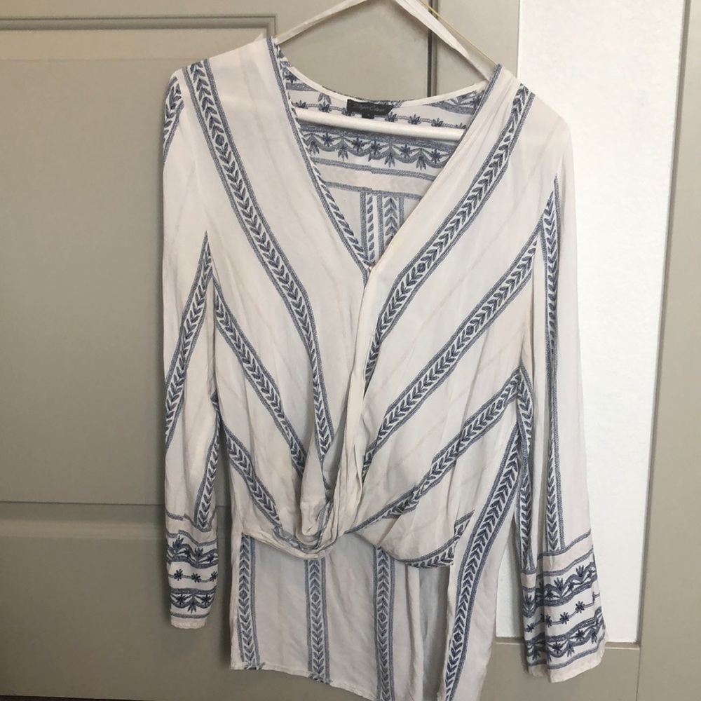 Blue and white blouse- size 8